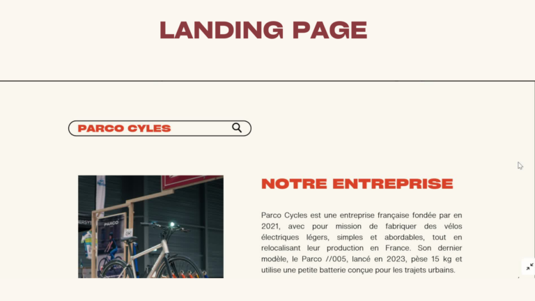 Landing page