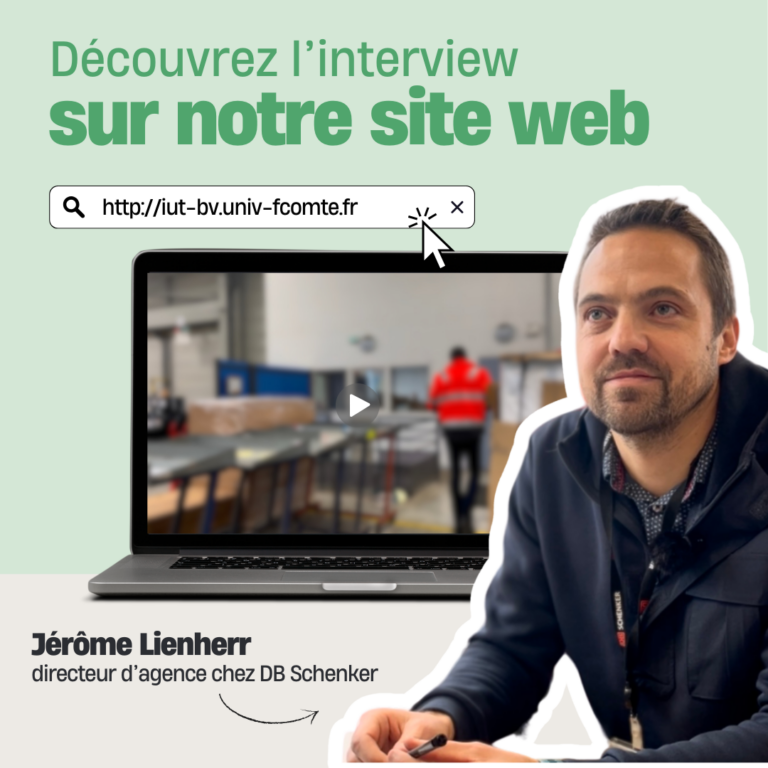 Post Instagram visant à rediriger vers l'interview de Jérôme Lienherr, ancien élève au BUT MLT