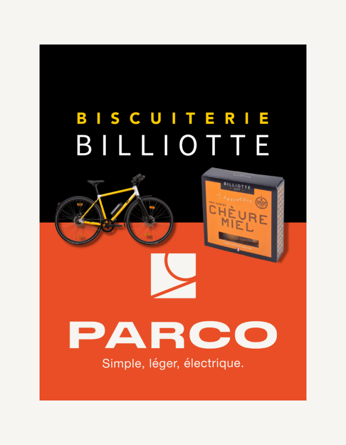 Challenges logos et produits Biscuiterie Billiotte et Parco Cycles